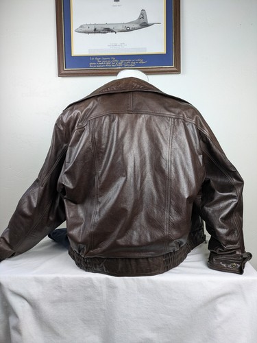Vintage Leather Bomber Jacket Men's Coat Thinsulate Removable Liner Medium Brown - Picture 8 of 24