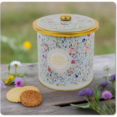 La Sablesienne, Bouquet Sauvage Round Tin of 2 French Butter Cookie Assortments