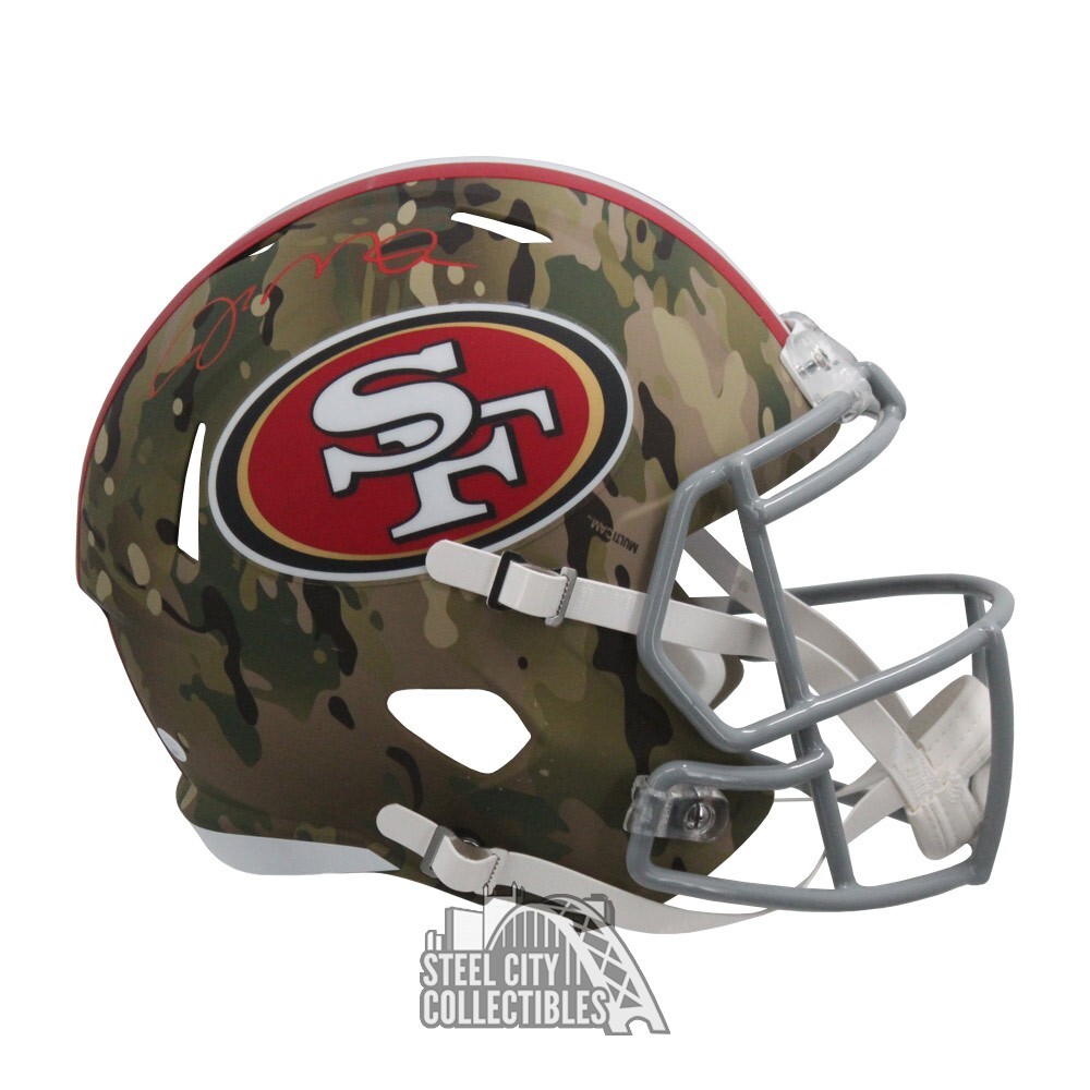 Joe Montana Autographed San Francisco Replica Camo Full Size  display picture 1