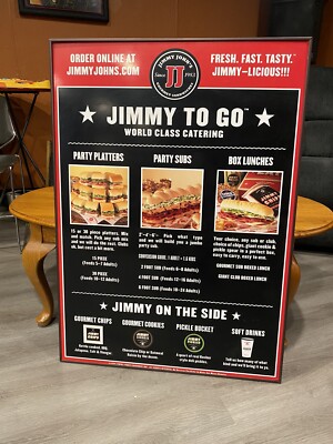 AUTHENTIC 2005 JIMMY JOHN'S ADVERTISING SIGN FRANCHISE SIGN LARGE