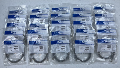 LOT OF 25 ICC CAT6 Clear Boot Patch Cord Gray - 10ft Category 6 Network Cable