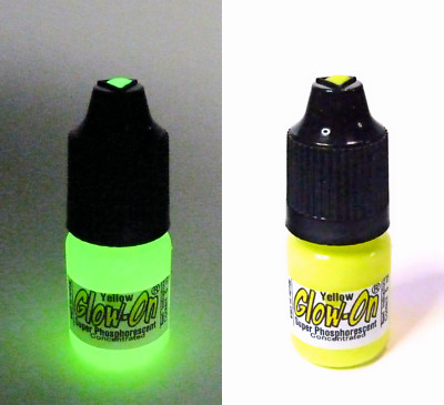 Glow-On YELLOW For Gun Sights, Fishing Lures W/Tip Applicator 5 ml vial