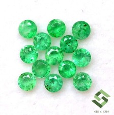 Natürlicher Smaragd Rund Schliff 2.25 MM Menge 05 Stück Unbehandelt Lose