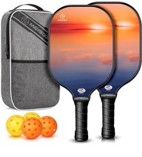 Pickleball Paddle Set USAPA Approved w/Balls Bag Fiberglass Rackets