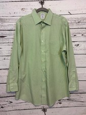 Men's Brooks Brothers Dress Shirt Size 16-32 Green Striped