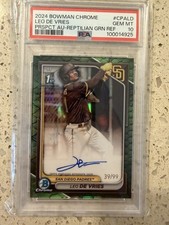 2024 Bowman Chrome - Prospect Auto Leo De Vries Green Reptilian Refractor /99 