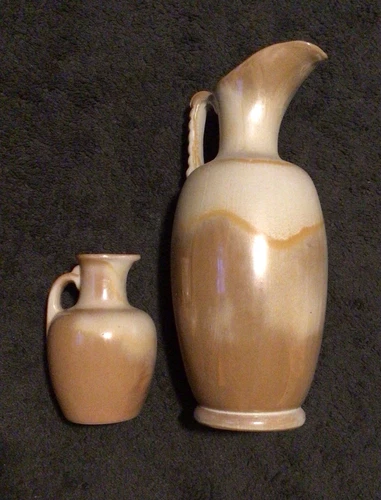 2 Vintage Frankoma Opaline Pottery Vase/pitcher
