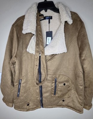 RVHSWDS Women's Size Small Brown Fleece Lined Full Zip Jacket with Pockets NWT
