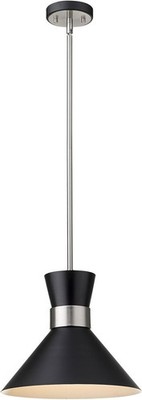 Z-Lite Soriano Pendant Matte Black & Brushed Nickel Light Fixture 728P13-MB-BN