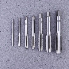 7Pcs Thread Screw Tap Set with Plug Drill DIY Metalworking Hand Tools Kit