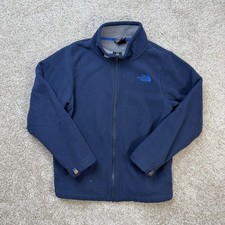 The North Face Jacket Boys 10/12 Blue Sherpa Fleece Full Zip Pockets Winter