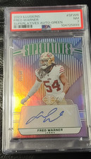 Fred Warner Auto 46/50 PSA 7 Green Superlatives 2023 Illusions #S-FWR 49ers