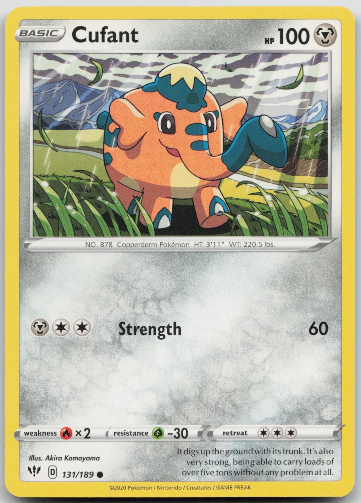 Cufant 131/189 Common Darkness Ablaze Pokemon Near Mint