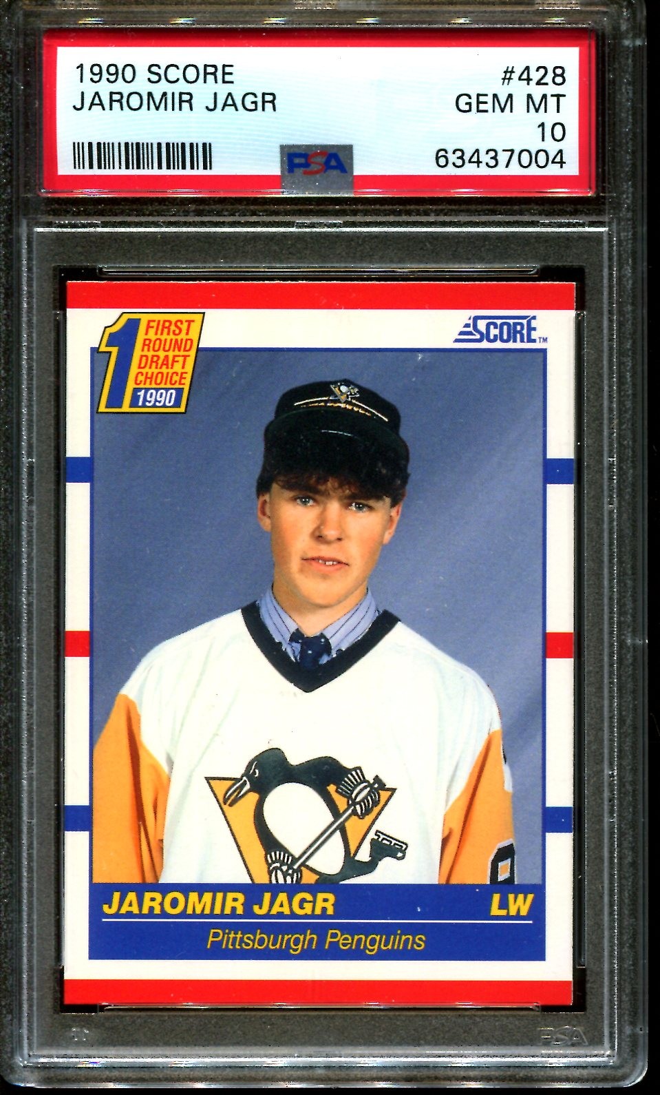1990 SCORE #428 JAROMIR JAGR RC PENGUINS PSA 10