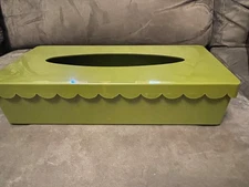 Vtg Avocado Green Tissue Kleenex Box by Ransburg, Plastic - MCM
