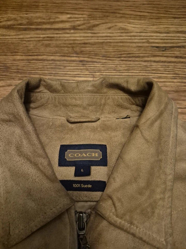 Женская куртка Coach Suade размер большой коричневый - Изображение 2 из 4