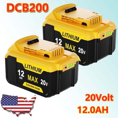 1-4PCS For DeWalt 20V 20Volt Max 12.0AH Lithium Ion Battery DCB206 DCB205 DCB200