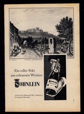 3w8058/ Alte Reklame von 1960 &ndash; Sektkellerei S&Ouml;HNLEIN &ndash; Wiesbaden