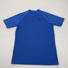 Nike Shirt Mens Small Blue Blade Collar Polo Golf Performance Stretch Dri Fit