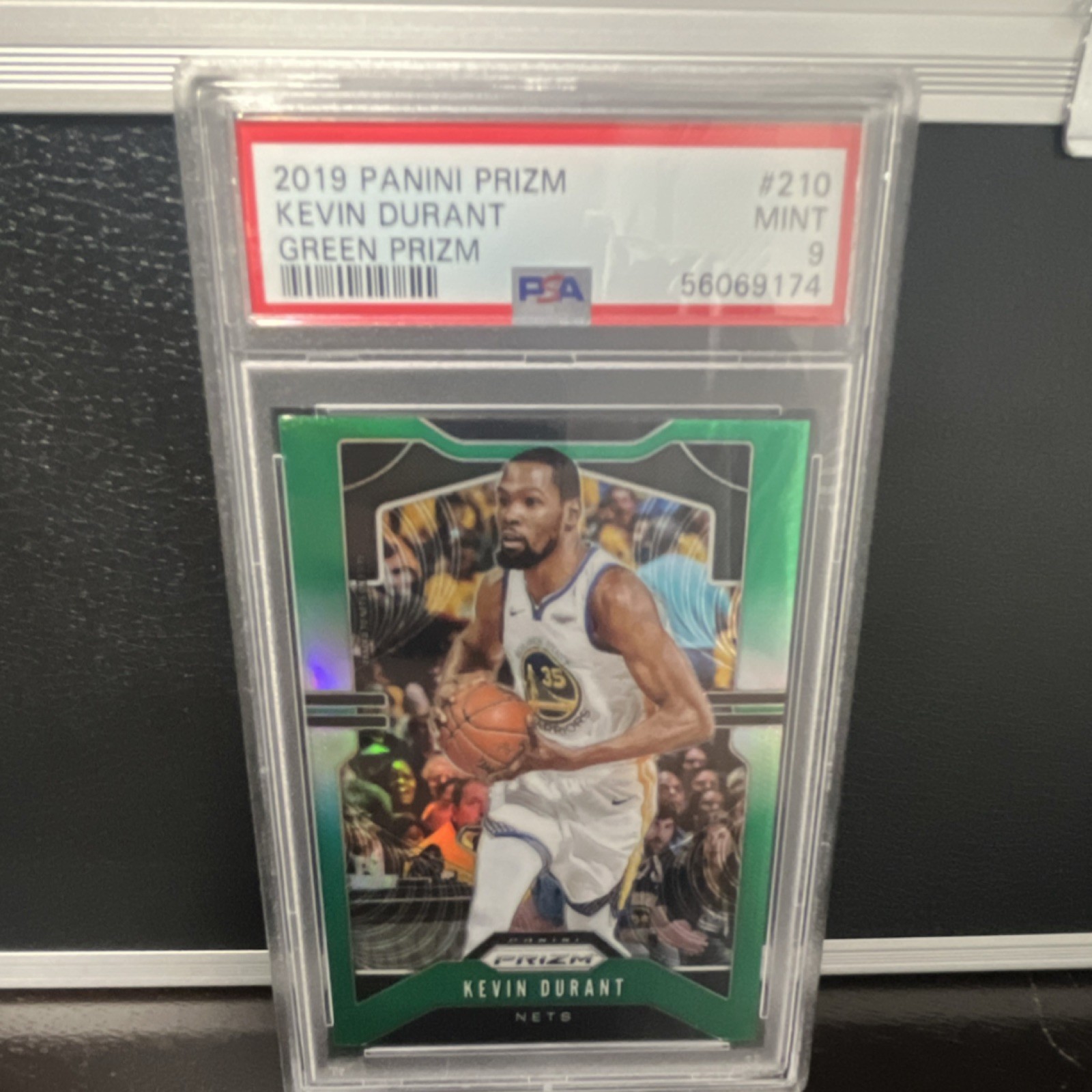 Panini Prizm Kevin Durant #210 Green Prizm PSA 9 2019-20 Nets Warriors