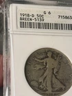 New Listing1918 D Walking Liberty Half Old Anacs Soapbox Holder Breen 5139