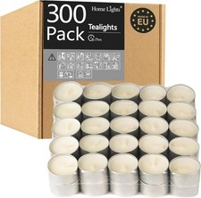Unscented White Tealight Candles -300 Packs, 6 to 7 Hour Burn Time Smokeless