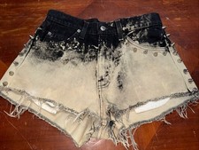 Vintage 550 Levis Denim Shorts Tie Dye Studded Cut Off Orange Tab Women  s 30  