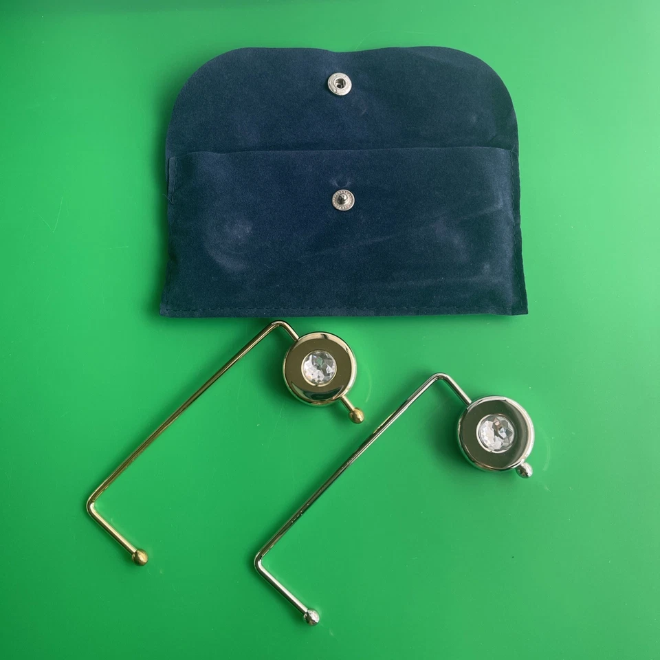 Hollywood Purse Hook 2 Pack Gold Silver Velvet Carrying Case As Seen On TV - Изображение 3 из 4