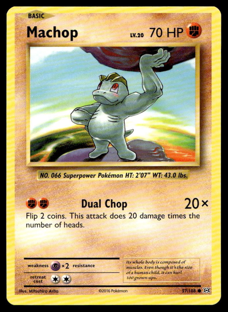 Machop 57/108 Common Evolutions Pokemon Lightly Played
