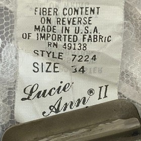 Vintage Lucie Ann II Camisole Womens 34 White Lace Silky Beaded Lingerie Slip