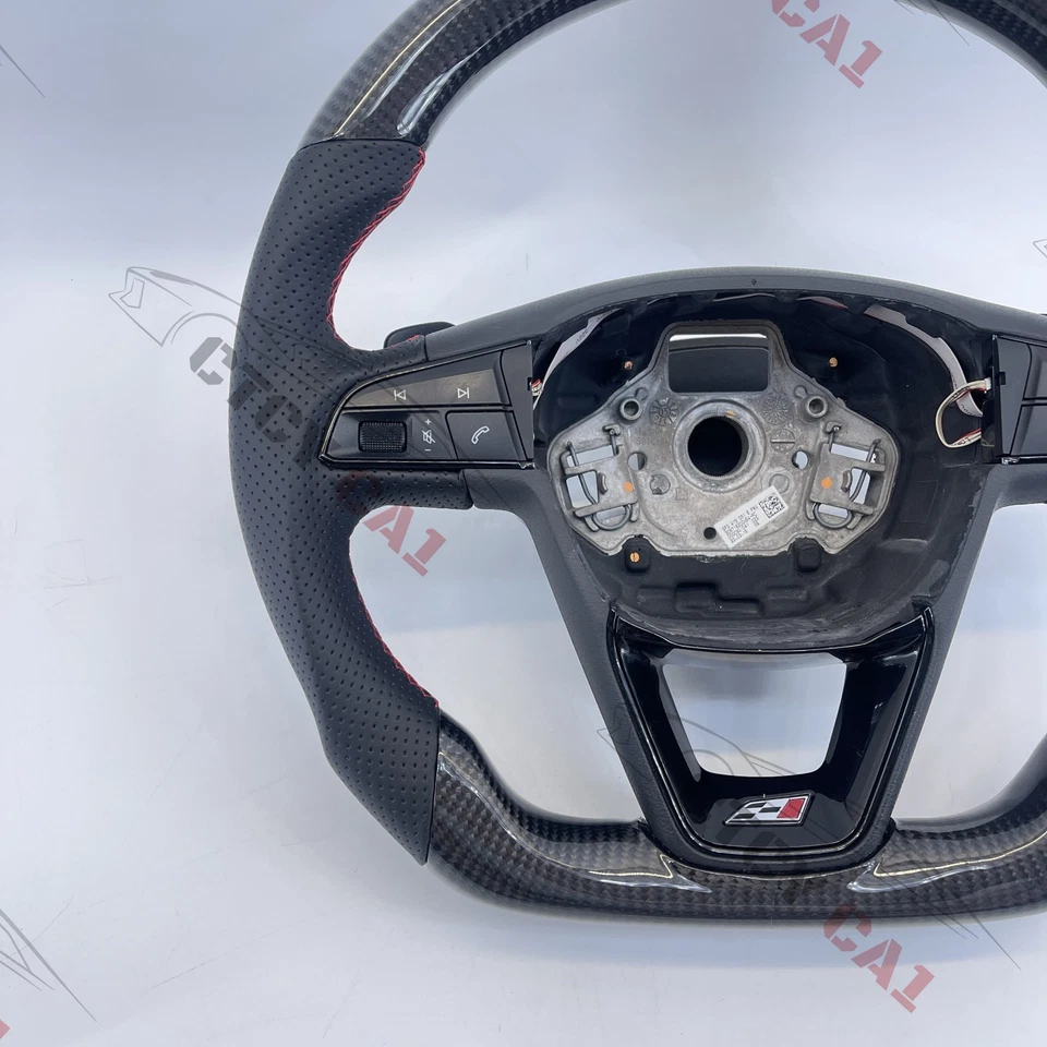 Volante de fibra de carbono personalizado para Seat Leon Cupra Mk3 FR Ibiza 2014-2020 - Imagem 4 de 4