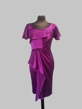 Versace Purple Silk Dress, Asymmetric, Size 40, Made in Italy Z#1017