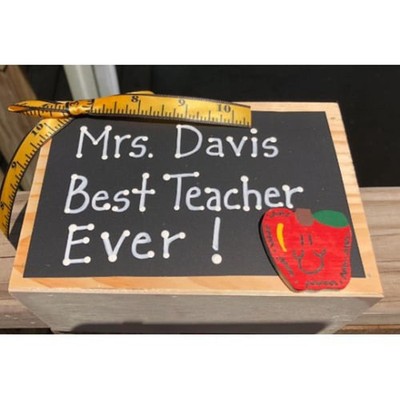 Teacher Gifts 2728DC (Teacher's Name) Best Teacher Ever! Supply Wood Box