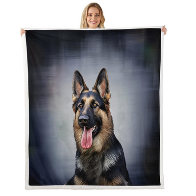 Feelyou Dog Fuzzy Plush Blanket German Shepherd Fleece Throw Blanket For Kids