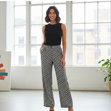 Talbots Petite Pants Womens 8 Geometric All Over Print Geometric Stretch Ankle