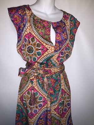 CALYPSO ST BARTH Silk Maxi Multicolored Dress size Large
