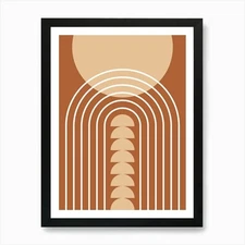 Modern Mid Century Gateway Sun Rain Framed Wall Art Poster Canvas Print Picture