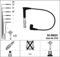ZÜNdleitungssatz NGK 0736 FÜR Mercedes ZÜNdkabelsatz ZÜNdkabel KIT