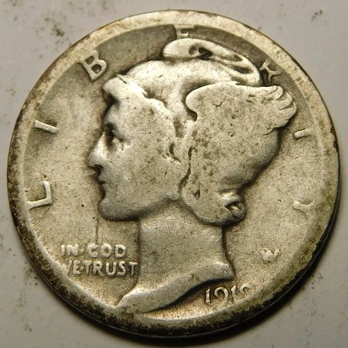 1919 D Mercury Dime 90% Silver AG-G  "Actual Coin Pictured - Not Cleaned"