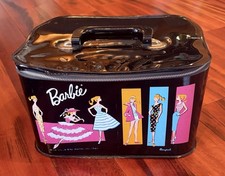 Vintage Barbie Doll Ponytail Black Carrying Case 1961 Mattel 11x7x6