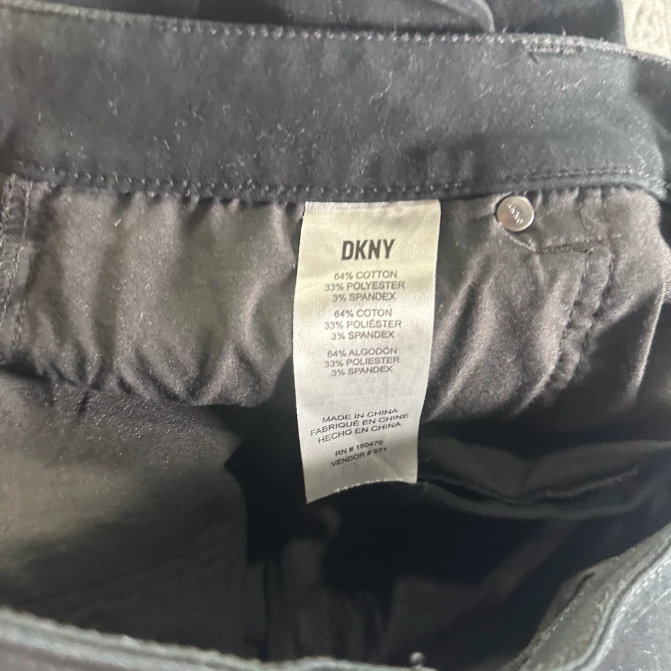 Pantalón DKNY Stanton Para Hombre 36x30 Negro Algodón Chino Elastizado Carrera Oficina Calce Ajustado Foto 4 de 4