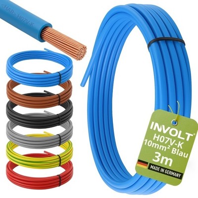 INVOLT H07V-K 10mm² Aderleitung 3m-100m, Verdrahtungsleitung, Farbe wählbar