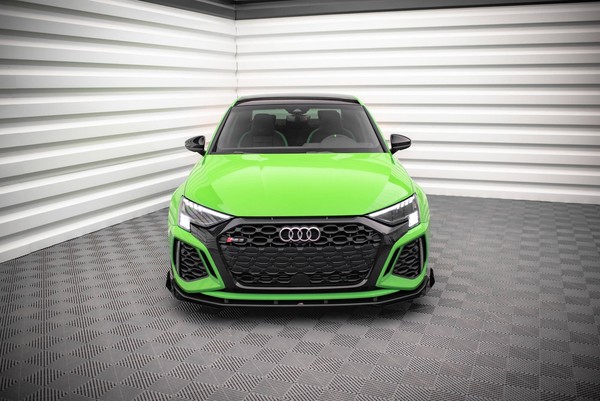 Frontlippe + Flaps V.1 Passend FüR Audi RS3 8Y Schwarz Hochglanz-image