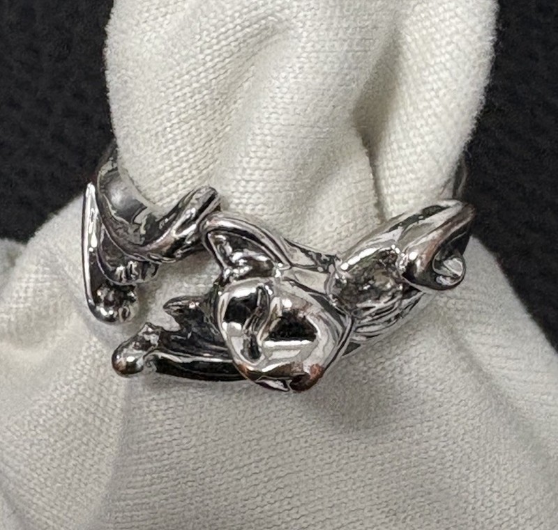 Bat Ring Size 6.5 Silver Tone Gothic Statement Jewelry Halloween Witchy