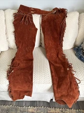 Suede Leather Chaps Vintage Western Cowboy Ranch Riding Horses Horse Riding Gear
