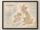 United Kingdom UK Vintage Map Wall Art Print Poster Wall Art Picture A4 A3 A5