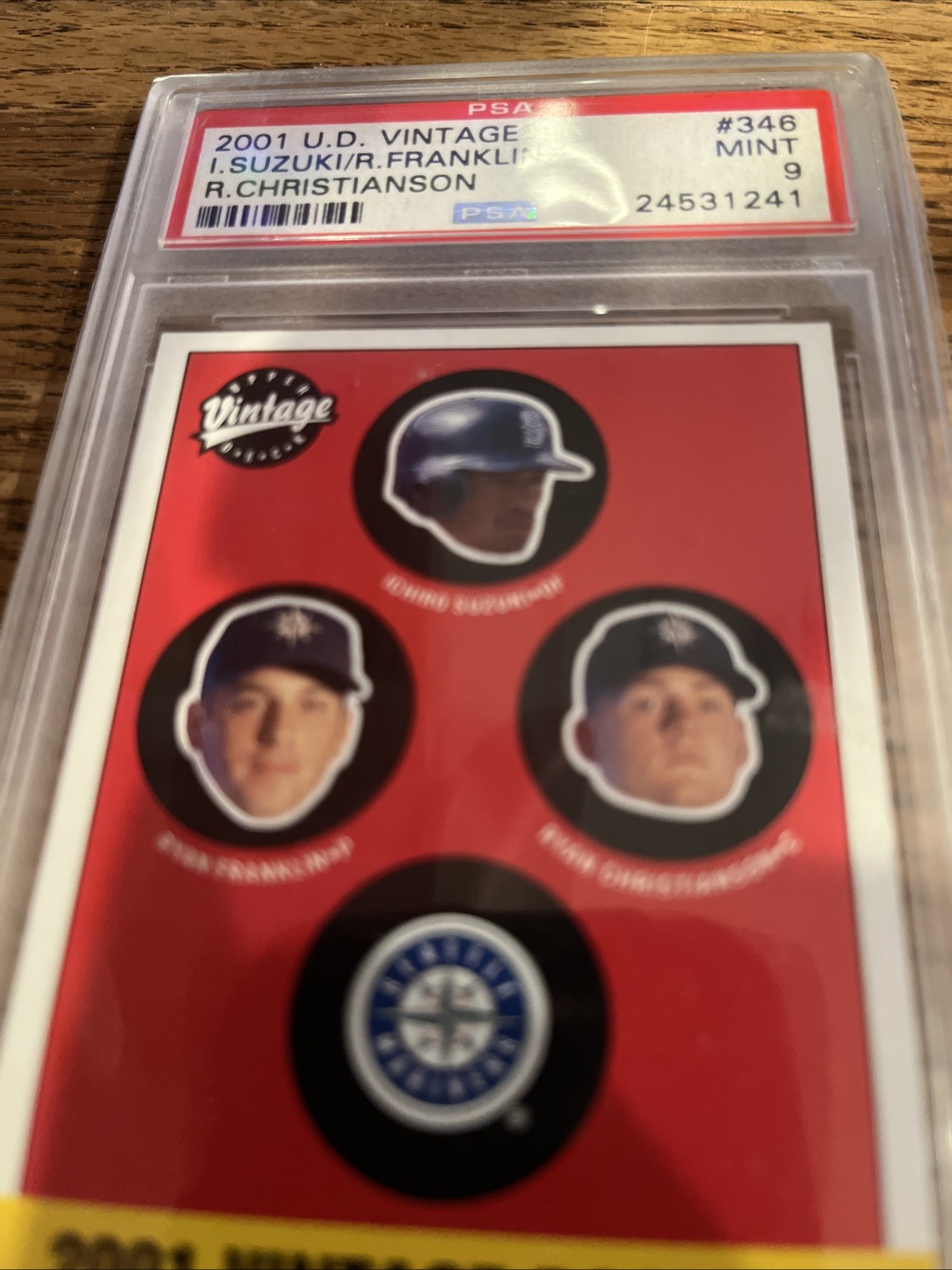 2001 Ichiro Suzuki Upper Deck Vintage #346 PSA 9 Mint view 4