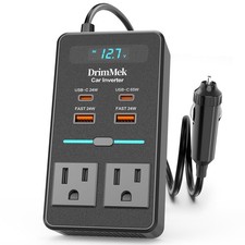 300W Car Power Inverter 12V to 110V LED Display 65W USB-C.