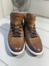 Cole Haan Grand.os Mens Tan Leather Lace Up Ankle Boots Hiking Style Size 10.5