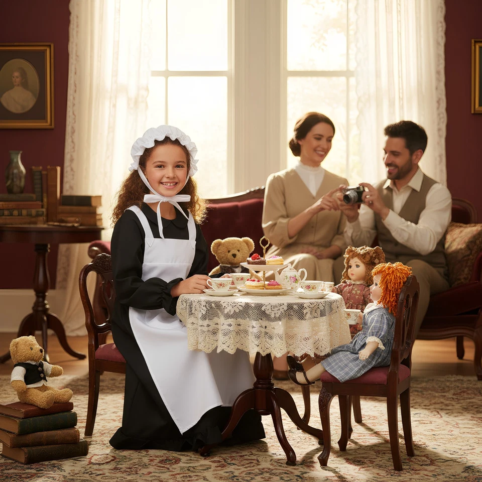 Pauvre Victorien Fille Arrière-cuisine Soubrette Déguisement Enfants Pour An 7-9 - Photo 3/4